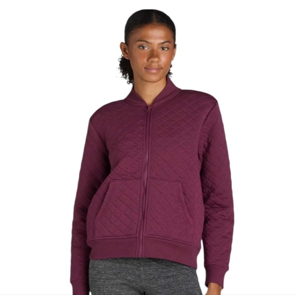 Women's Athletic Works Burgundy Quilted Jacket Sz Large
